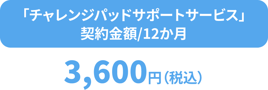 「チャレンジパッドサポートサービス」契約金額/12か月 3,600円（税込）