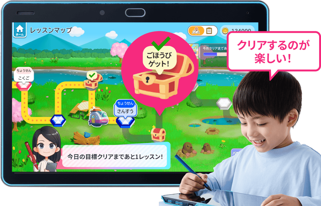 チャレンジタッチに取り組みごほうびをゲットし、クリアするのが楽しい！と感じる小学生