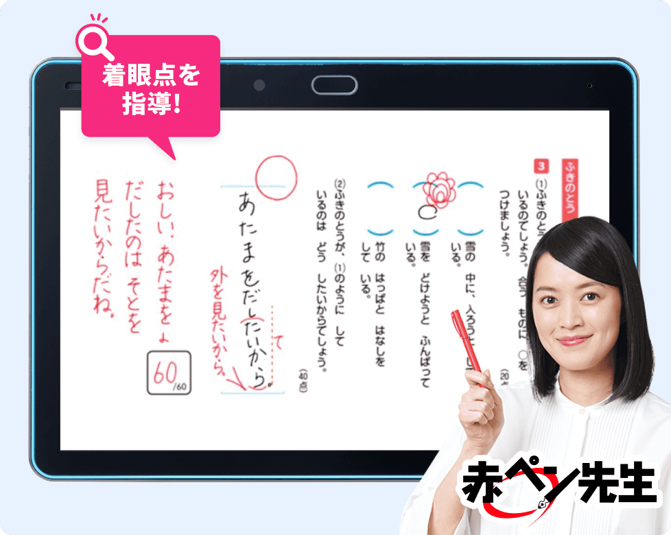 赤ペン先生が国語の文章の読解の着眼点まで指導！