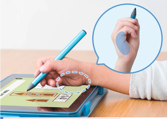 手をついて字を書ける静電式タブレットと鉛筆に近い書きやすいペン先