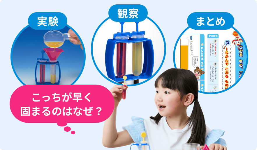 実験・観察・まとめまで夏休み中に氷の理解を深められる