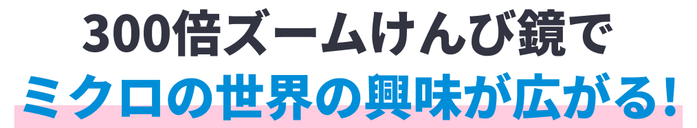 300倍ズームけんび鏡でミクロの世界の興味が広がる!