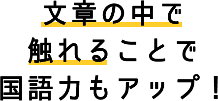 文章の中で 触れることで 国語力もアップ！