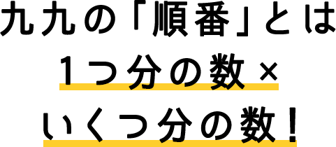 九九の「順番」とは1つ分の数×いくつ分の数!