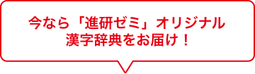 今なら「進研ゼミ」オリジナルオリジナル漢字辞典をお届け!