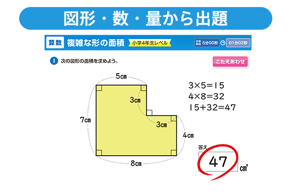 図形・数・量から出題