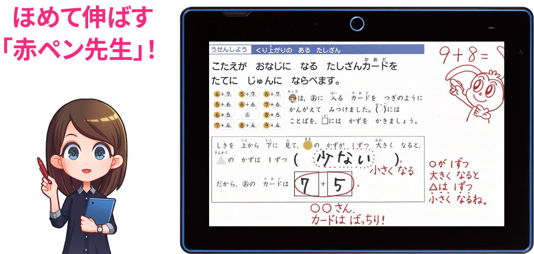 褒めて伸ばす赤ペン先生