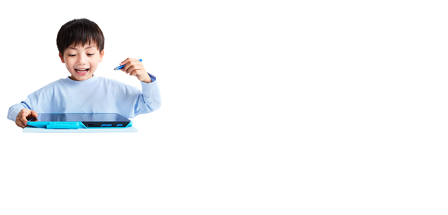チャレンジ®タッチ　専用タブレットを中心に、動画や音声によって理解・演習・定着。学習ペースをつくりやすいスタイルです。