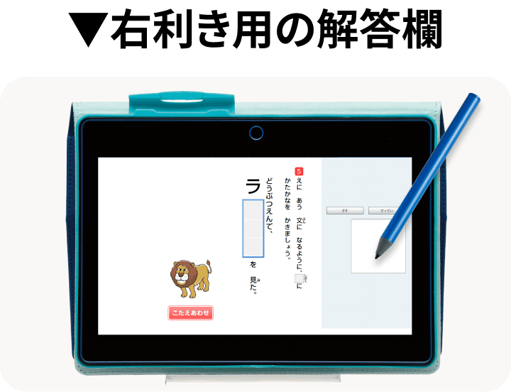 右利き用の解答欄