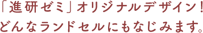 進研ゼミオリジナルデザインのリュックです。遠足や運動会などでも使えて新１年生にオススメです。