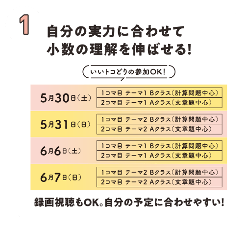 自分の実力に合わせて小数の理解を伸ばせる！