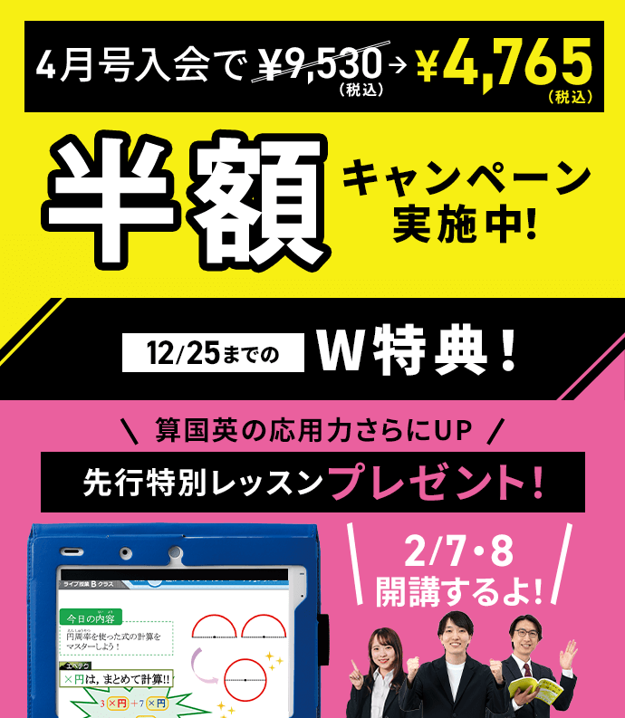 半額キャンペーン実施中！