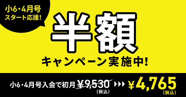 半額キャンペーン実施中！