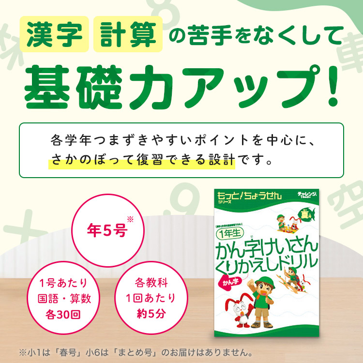 漢字計算くりかえしドリル1年生〜6年生 | オプション教材 | 進研ゼミ