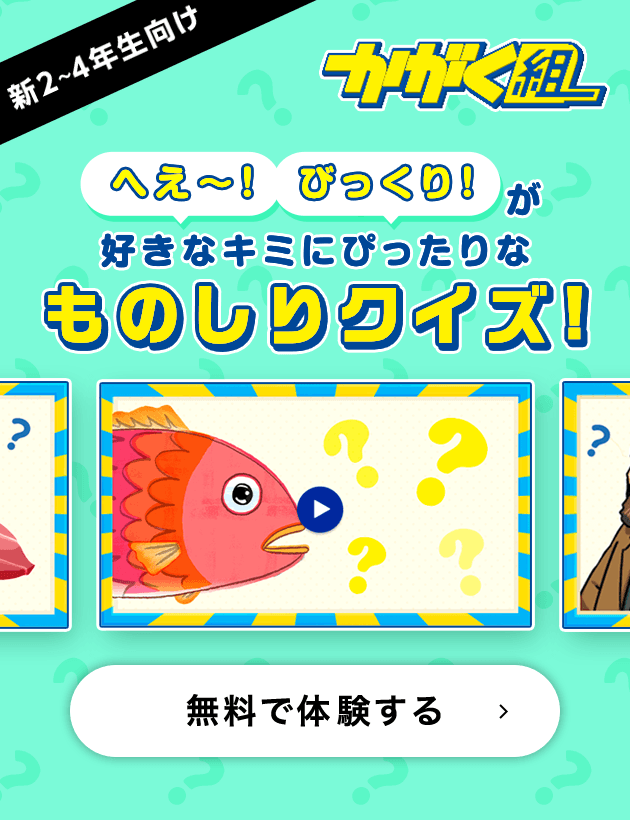 新2～6年生向け　へえ～！びっくり！が好きなキミにぴったりなものしりクイズ！　無料で体験する