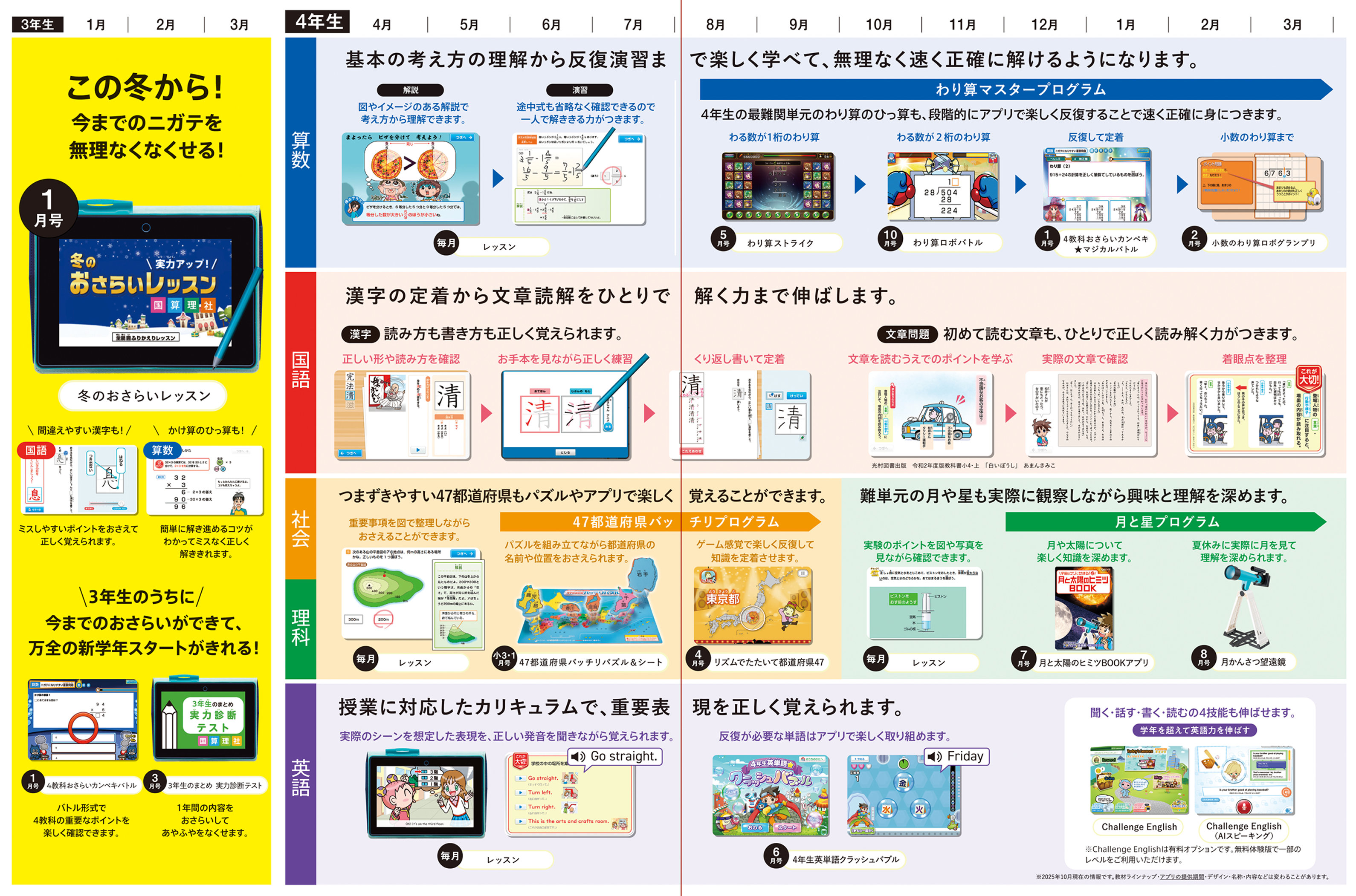 表：年間ラインナップ