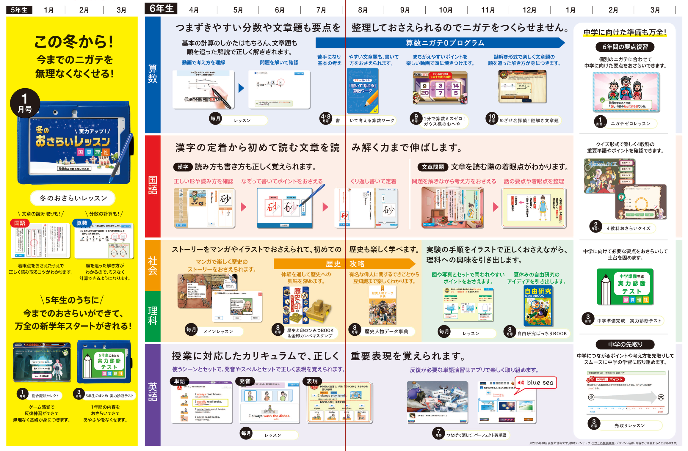 表：年間ラインナップ